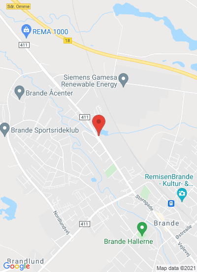 Map showing Brande, Denmark
