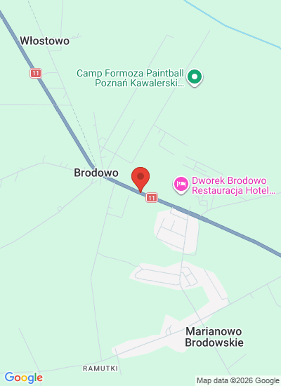 Map showing Brodowo, Poland