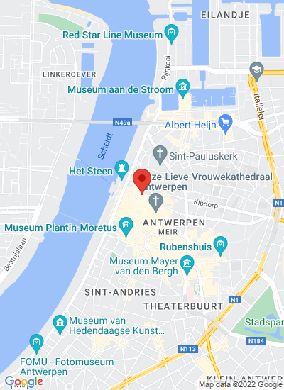 Map showing Antwerp, Belgium