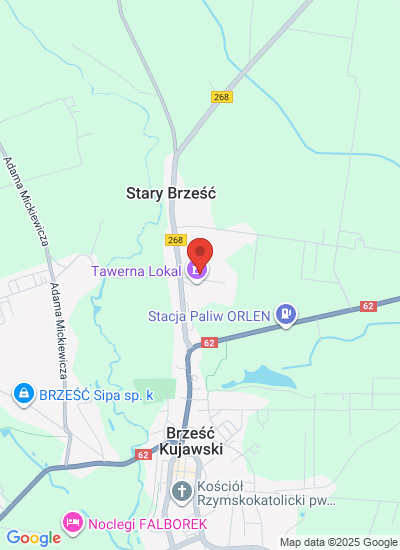 Map showing Brzesc Kujawski, Poland