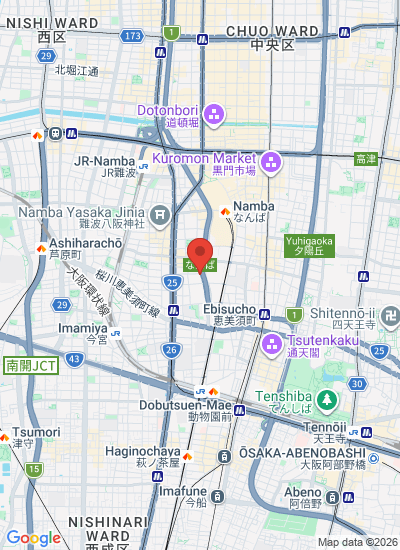 Map showing Osaka, Japan
