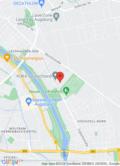 Map showing Augsburg, Germany