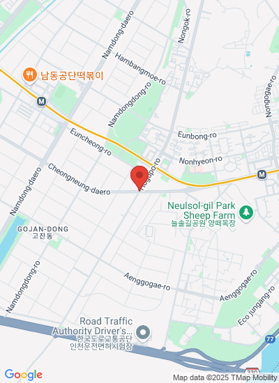Map showing Namdong-gu, South Korea