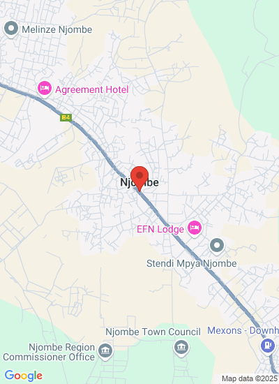 Map showing Njombe, Tanzania