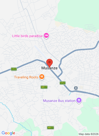 Map showing Rwanda, South Africa