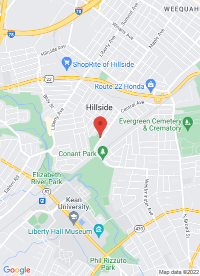 Map showing Hillside, United States