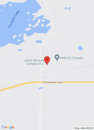 Map showing Taber, Canada