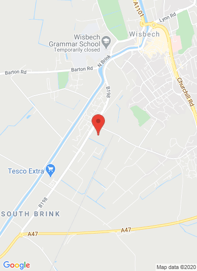 Map showing Wisbech, United Kingdom