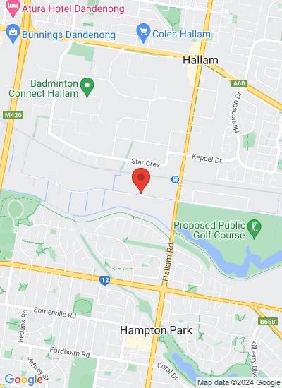 Map showing Hallam, Australia