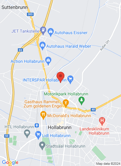 Map showing Hollabrunn, Austria