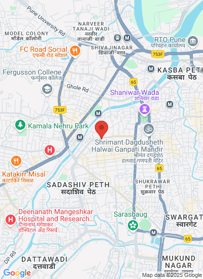 Map showing Pune, India