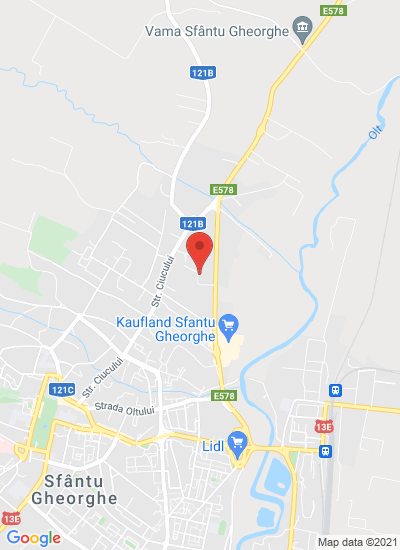Map showing Sfantu Gheorghe, Romania