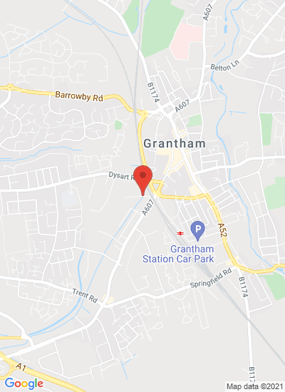 Map showing Grantham, United Kingdom