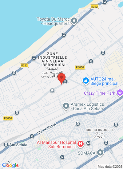 Map showing Casablanca, Morocco