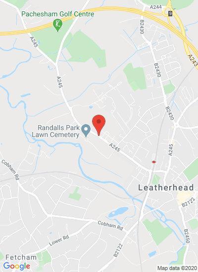 Map showing Leatherhead, United Kingdom