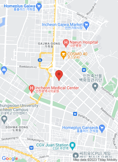 Map showing Incheon, South Korea