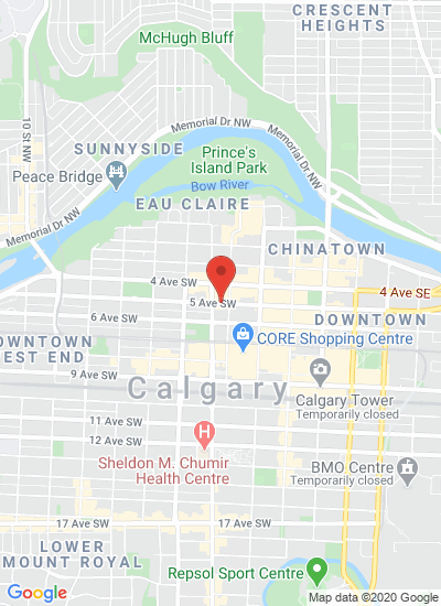 Map showing Calgary, Canada