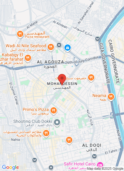 Map showing Mohandseen, Egypt