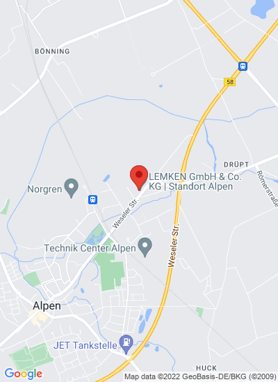 Map showing Alpen, Germany