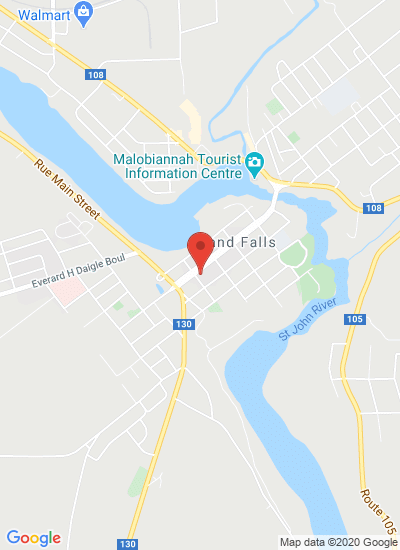 Map showing Grand Falls, Canada