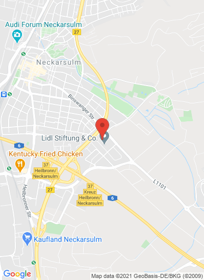 Map showing Neckarsulm, Germany