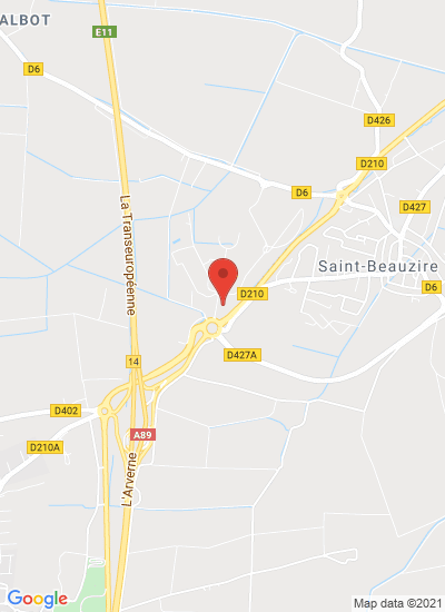 Map showing Saint Beauzire, France