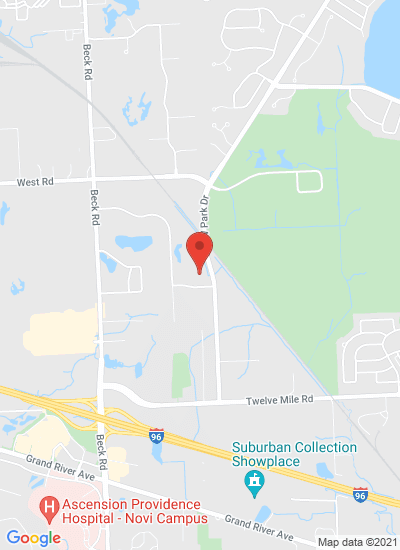 Map showing Novi, United States