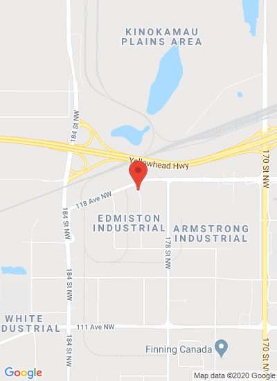 Map showing Edmonton, Canada