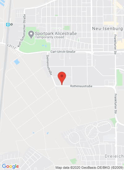 Map showing Neu-Isenburg, Germany