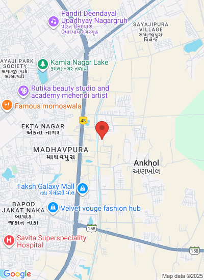 Map showing Vadodara, India