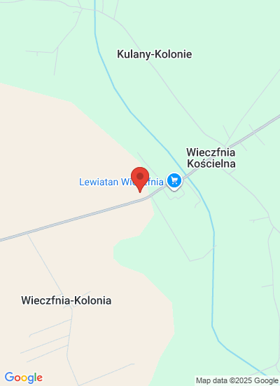 Map showing Wieczfnia Kościelna, Poland