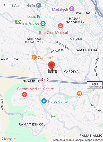 Map showing Mifratz Haifa, Israel