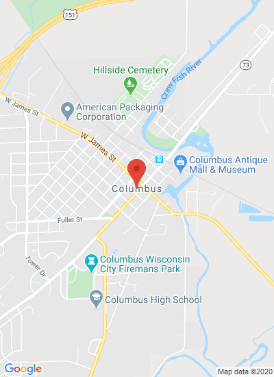 Map showing Columbus, United States