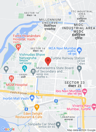 Map showing Vashi, India