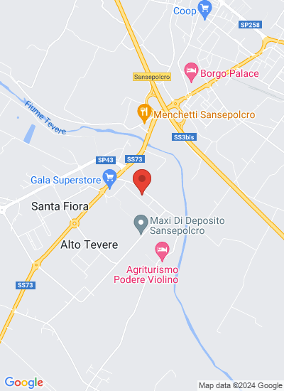 Map showing Sansepolcro, Italy