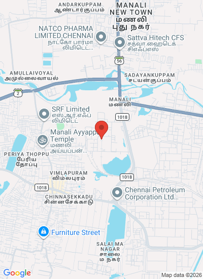 Map showing Chennai, India