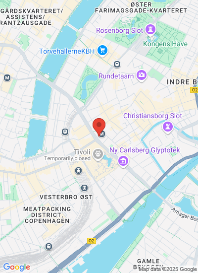 Map showing Copenhagen, Denmark