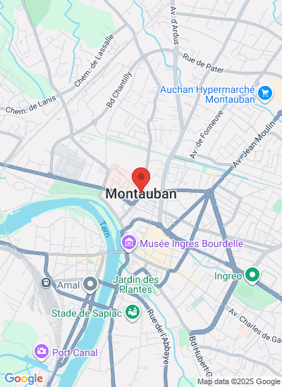Map showing Montauban, France