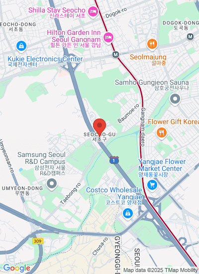 Map showing Seocho-gu, South Korea