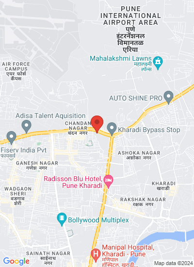 Map showing Nagar Road Yerawada Pune, India