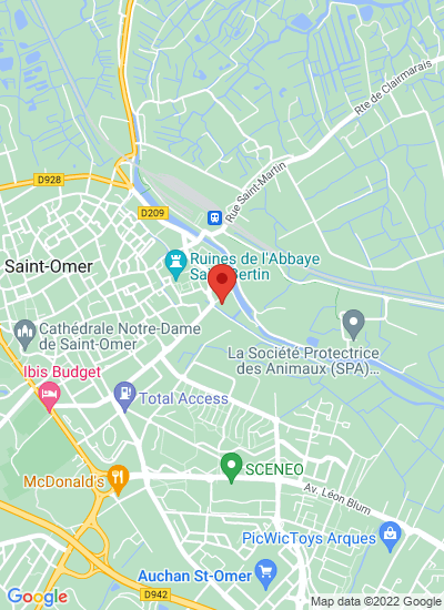 Map showing Saint-Omer, France