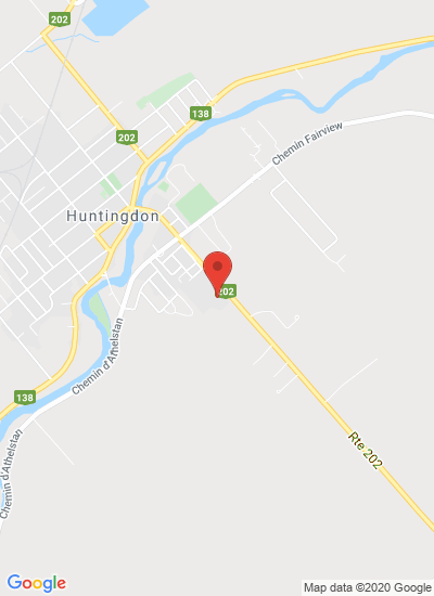 Map showing Huntingdon, Canada