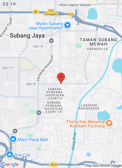 Map showing Subang Jaya, Malaysia