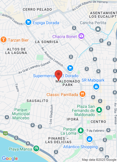 Map showing Maldonado Park,, Uruguay