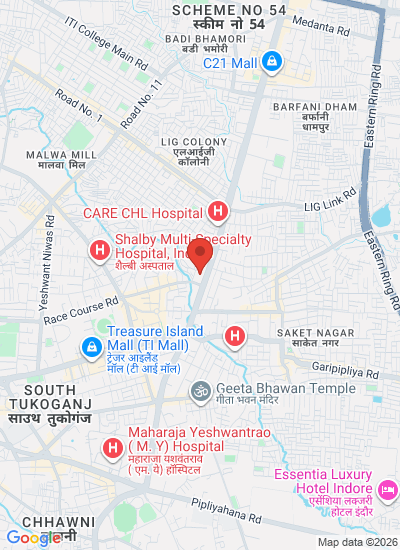 Map showing Indore, India