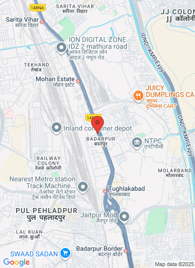 Map showing Badarpur, India