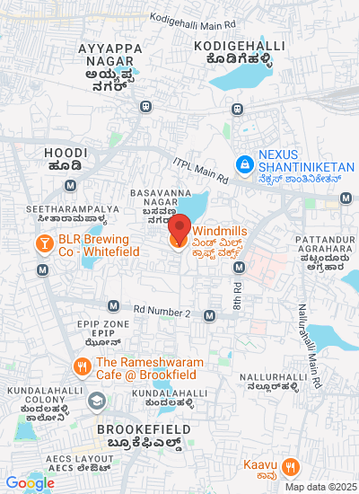 Map showing Bangalore, India
