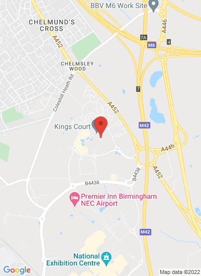 Map showing Birmingham, United Kingdom