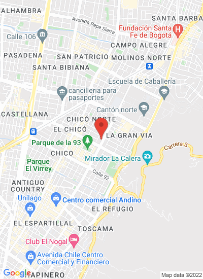 Map showing Bogota, Colombia