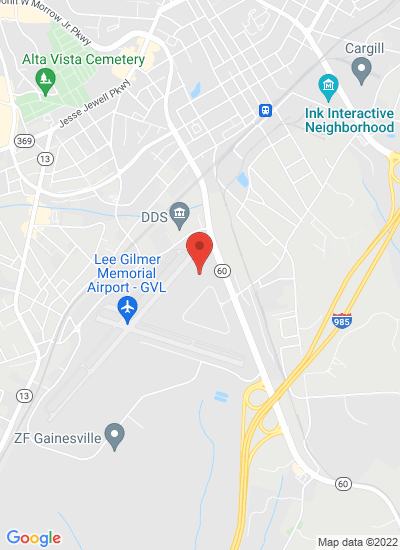 Map showing Gainesville, United States